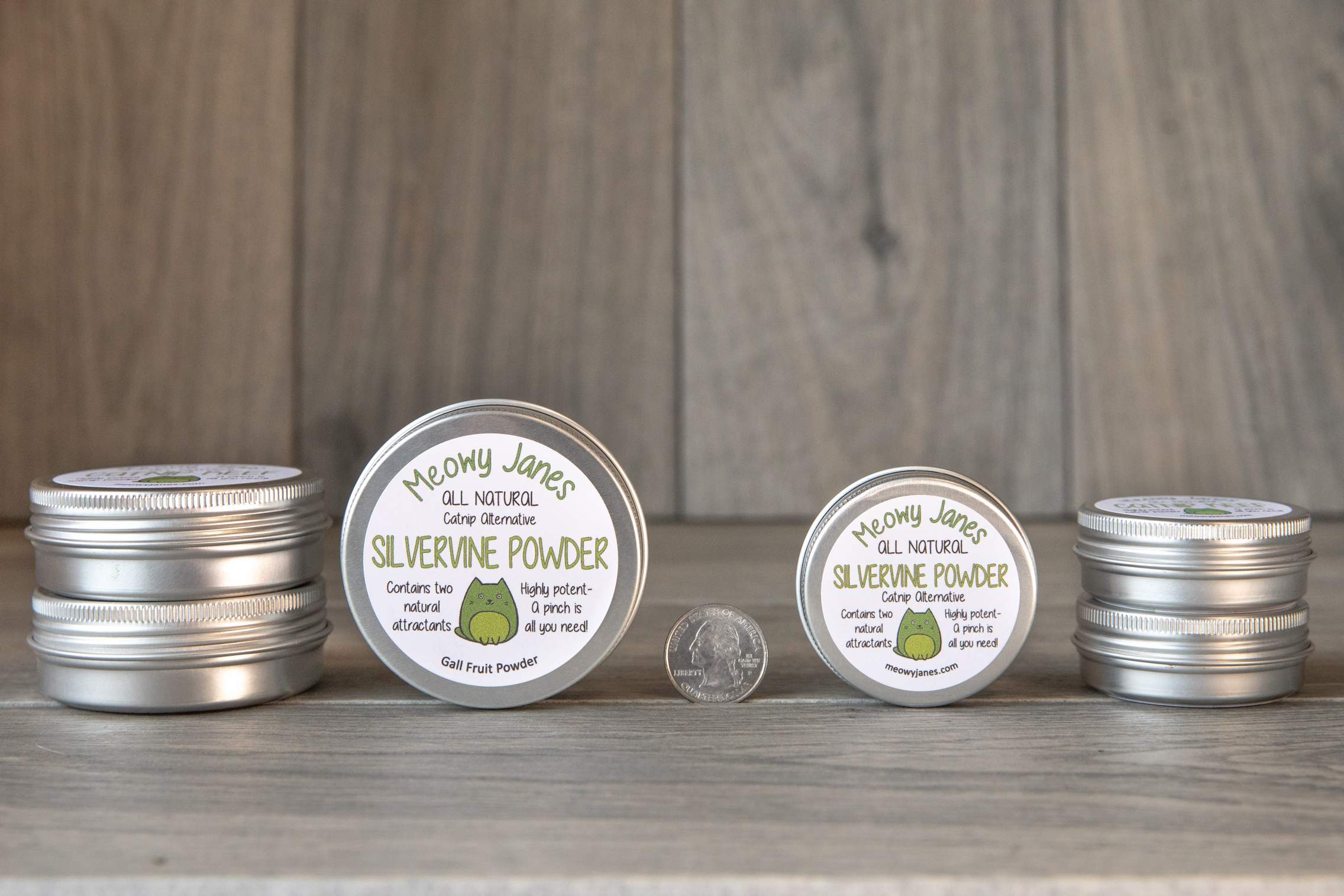 Tins of two different sizes