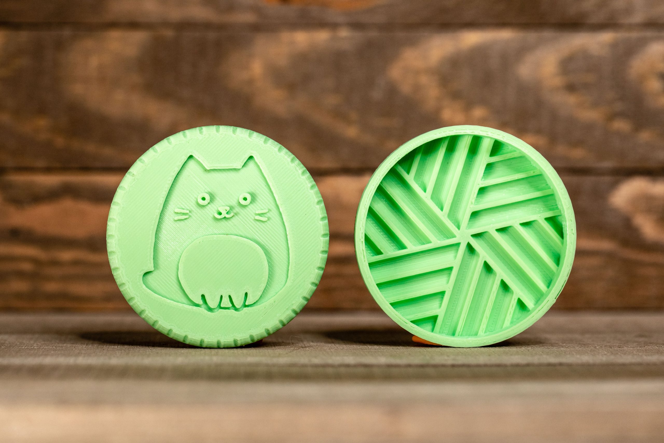 A green plastic 3d printed grinder for catnip