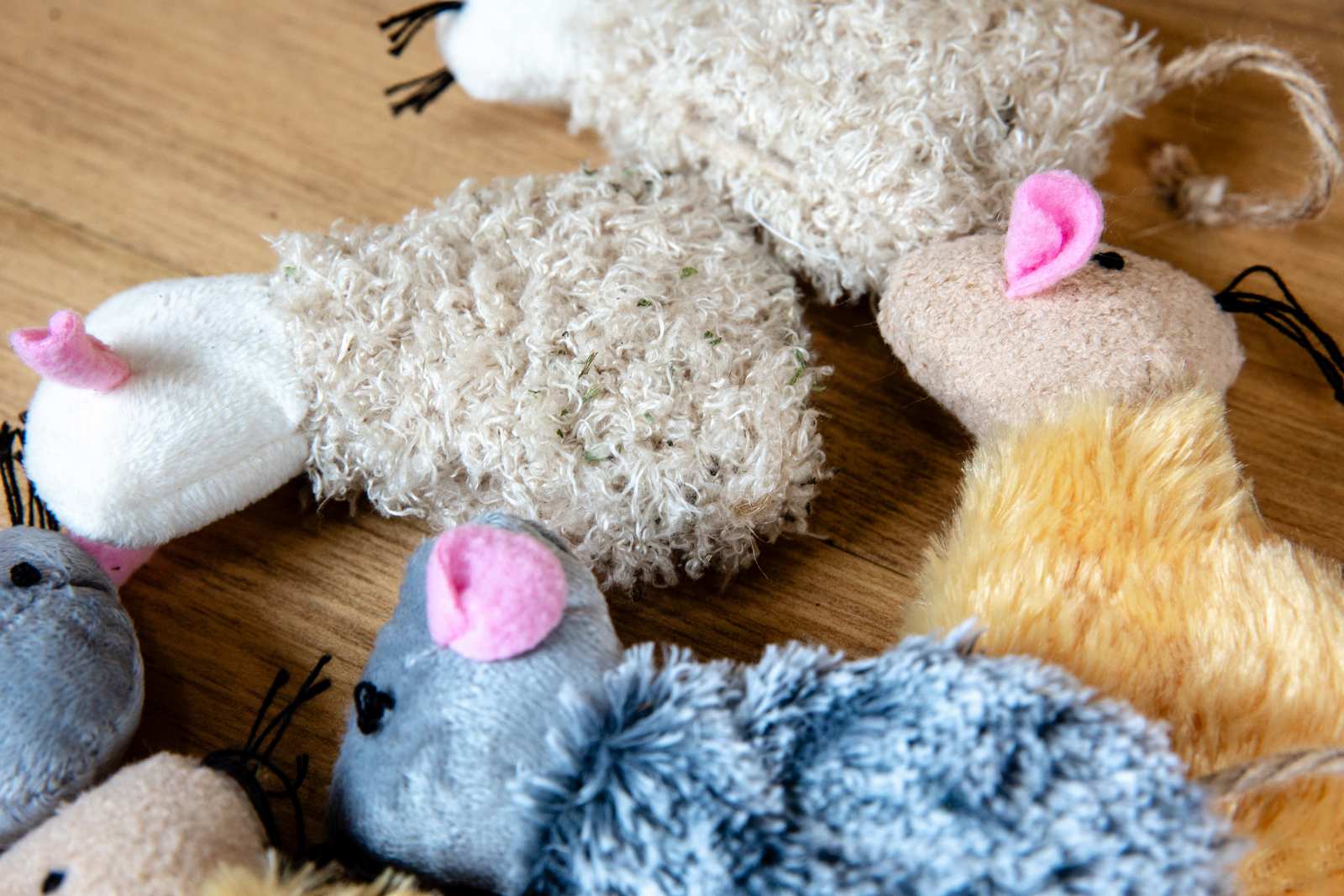 A soft mouse toy for cats in multiple colors