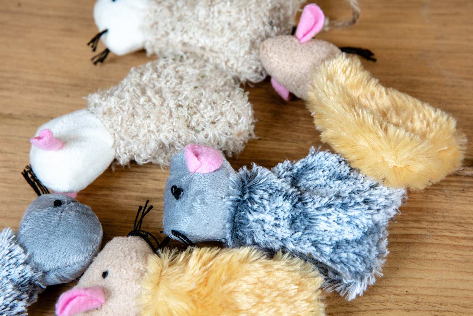 A soft mouse toy for cats in multiple colors