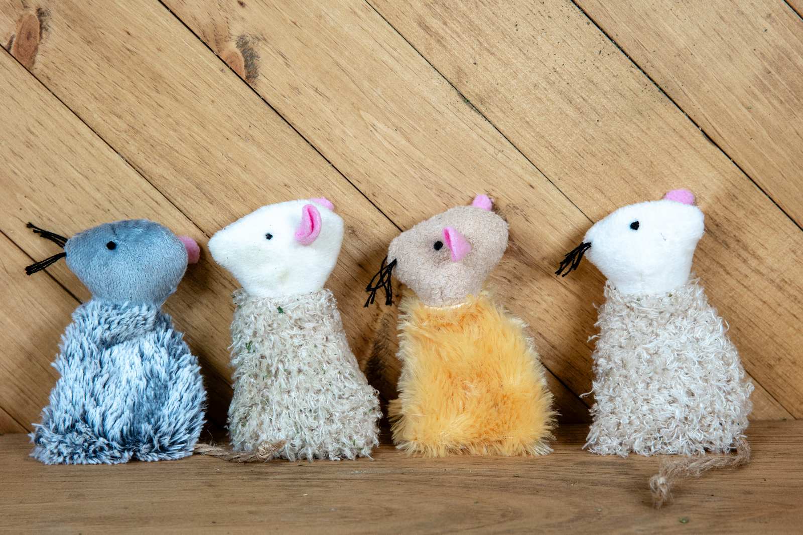A soft mouse toy for cats in multiple colors