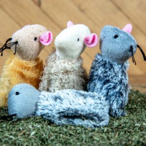 A soft mouse toy for cats in multiple colors