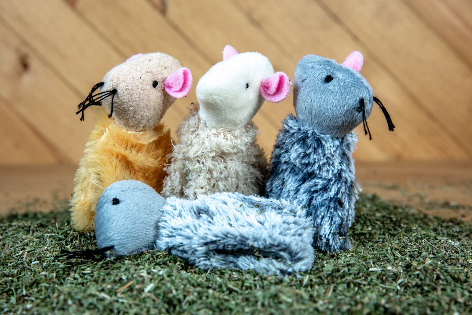 A soft mouse toy for cats in multiple colors