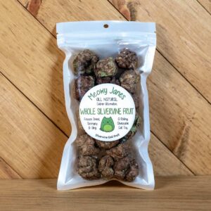 A bag of freeze dried silvervine gall fruits