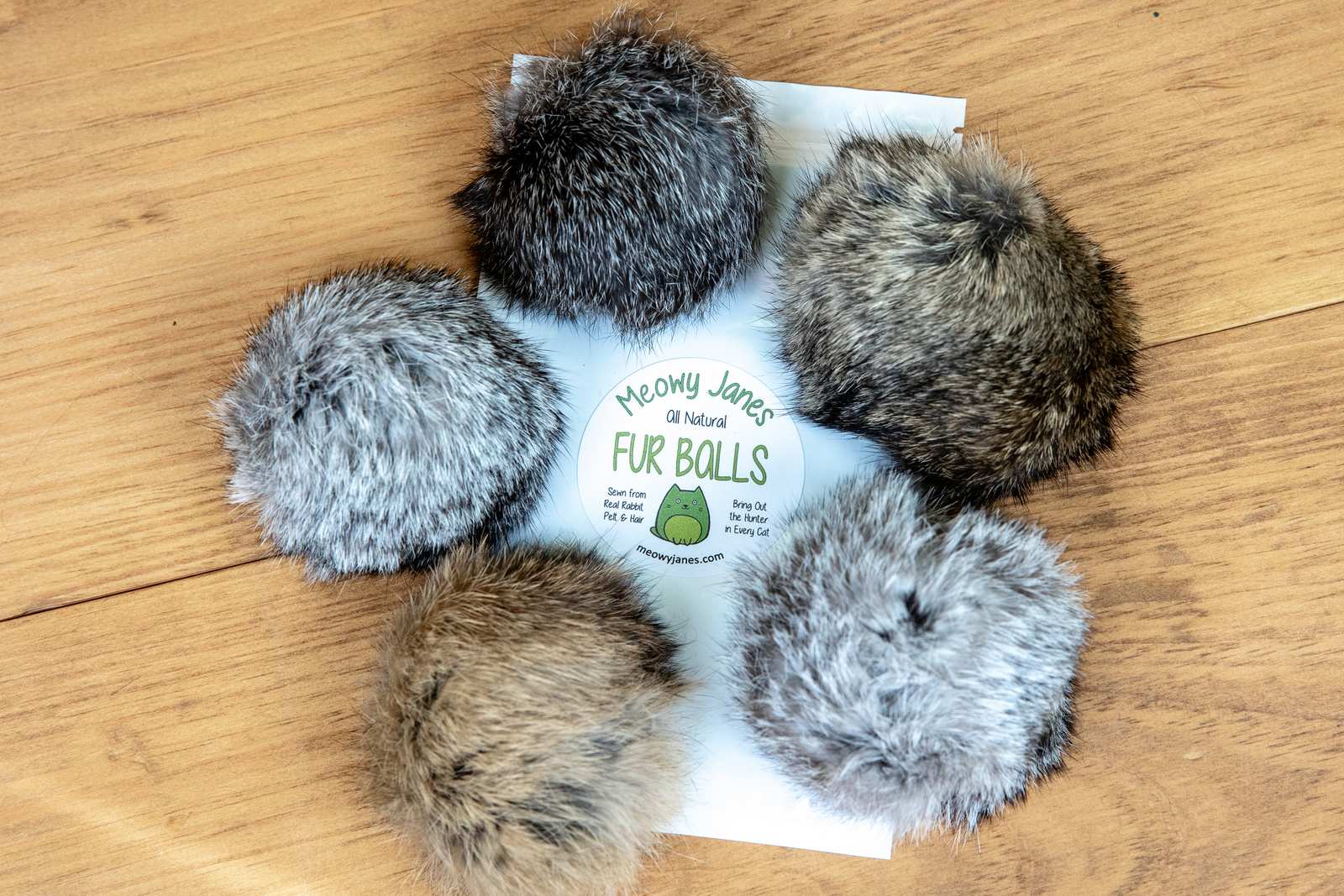 5 Pack Large Real Rabbit Fur Balls - Image 2